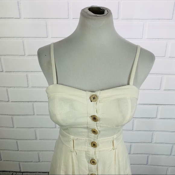 3/$20 Mind Code Ivory Button Front Dress - S - Picture 2 of 11
